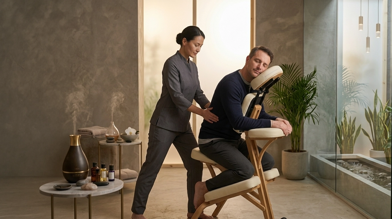 Seated fully-clothed massage